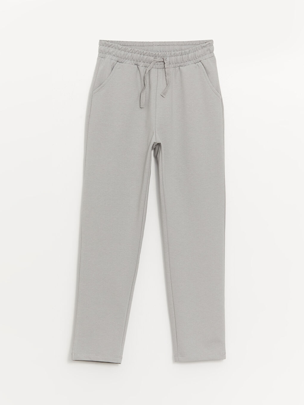 Gri Beli Lastikli Basic Kız Çocuk Eşofman Altı