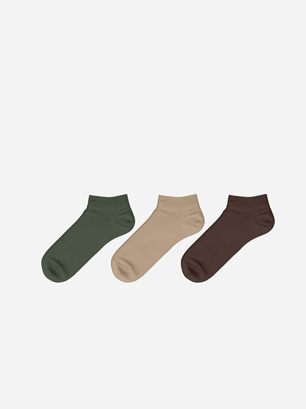 Kahverengi Düz Erkek Patik Çorap 3'lü