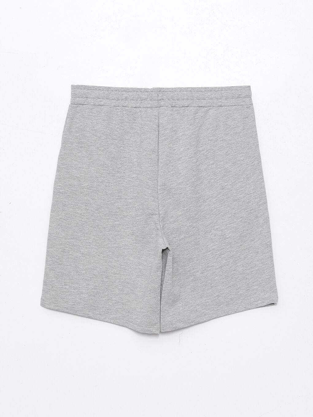Gri Kadın Beli Lastikli Düz Şort-6