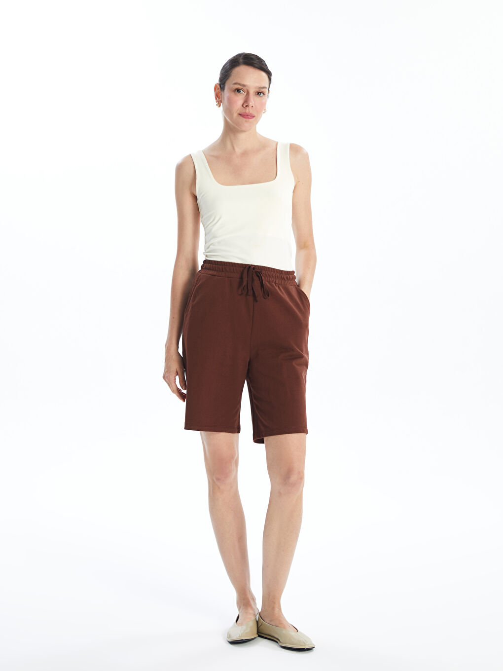 Women's Elastic Waist Regular Shorts -S4IM46Z8-KDY