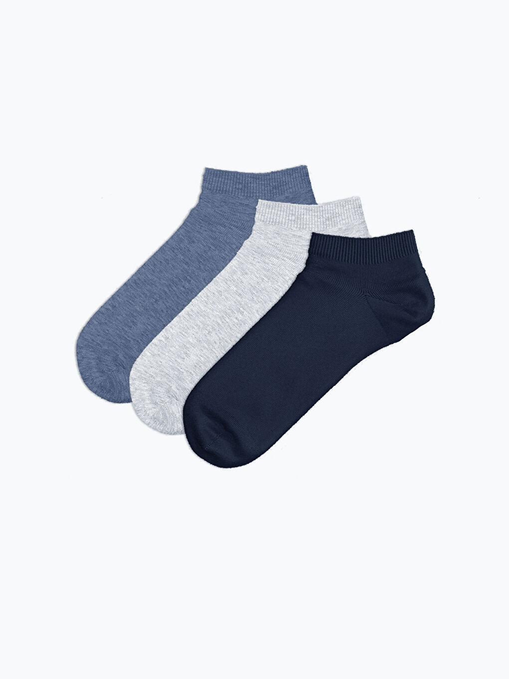 Mavi Erkek Patik Çorap 3'lü-1