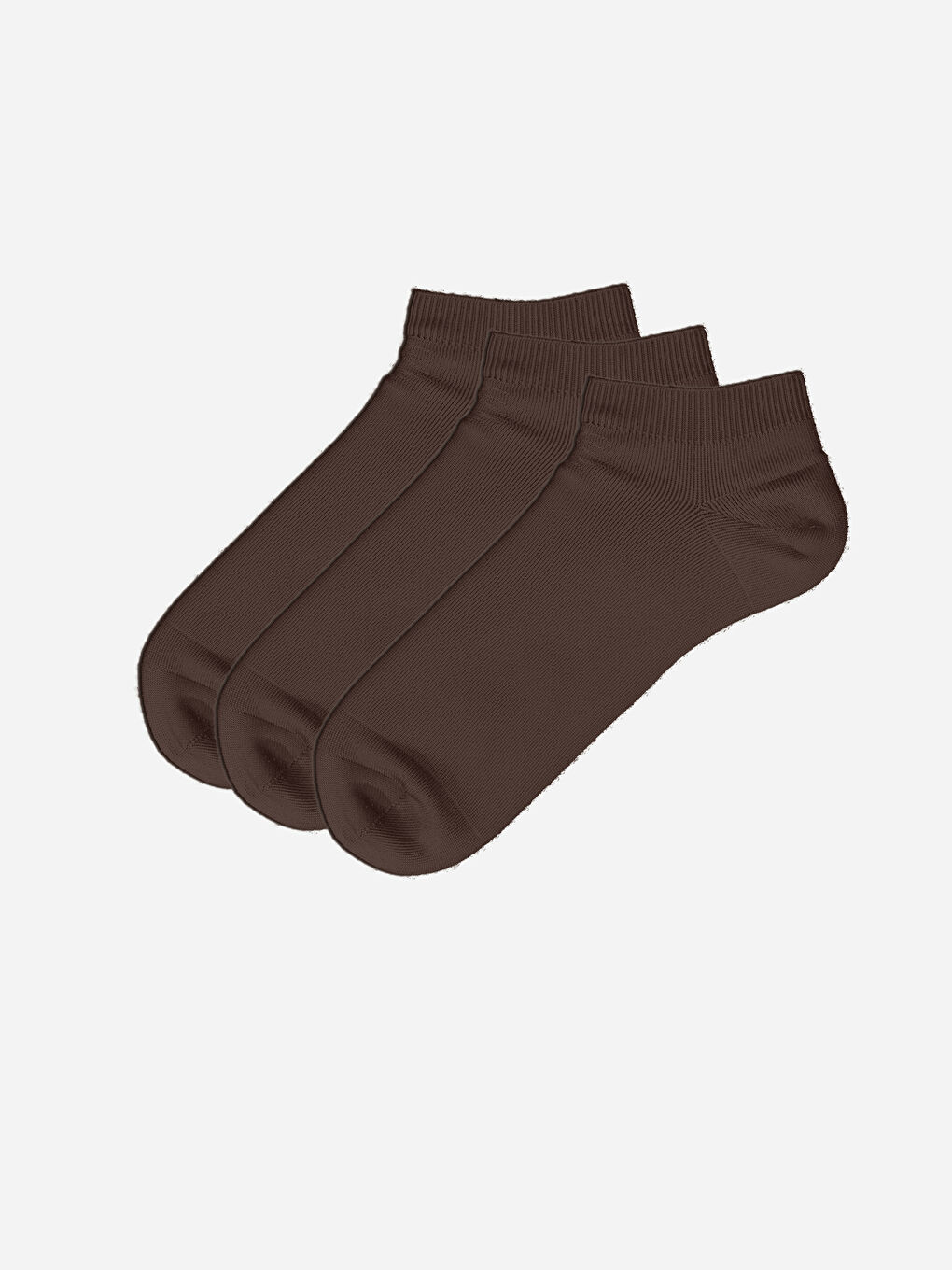 Kahverengi Düz Erkek Patik Çorap 3'lü-1