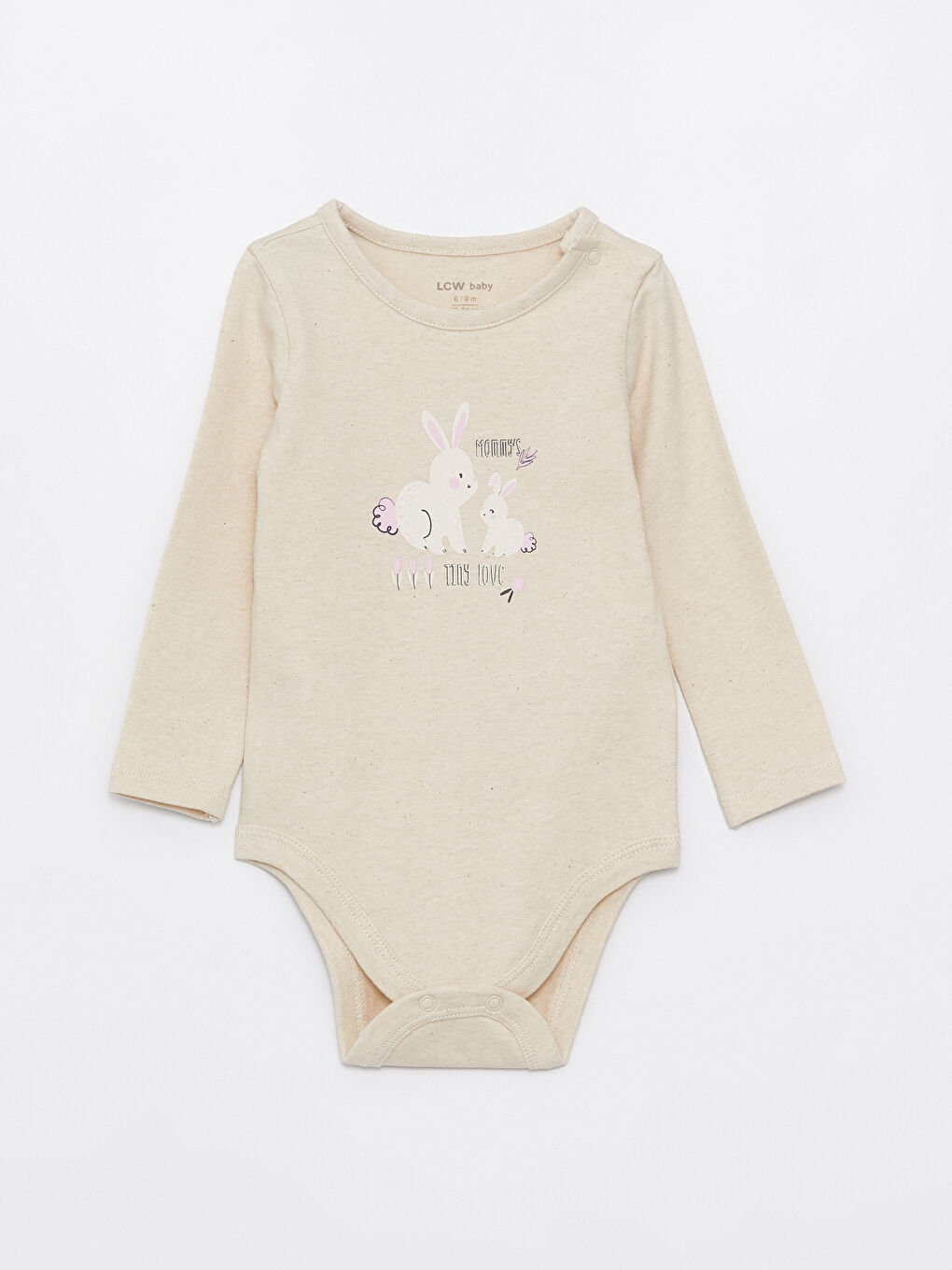 Комплект Боди с Кнопками и Леггинсы для Девочек с Длинным Рукавом и Принтом, 2 шт., Круглый Вырез-1