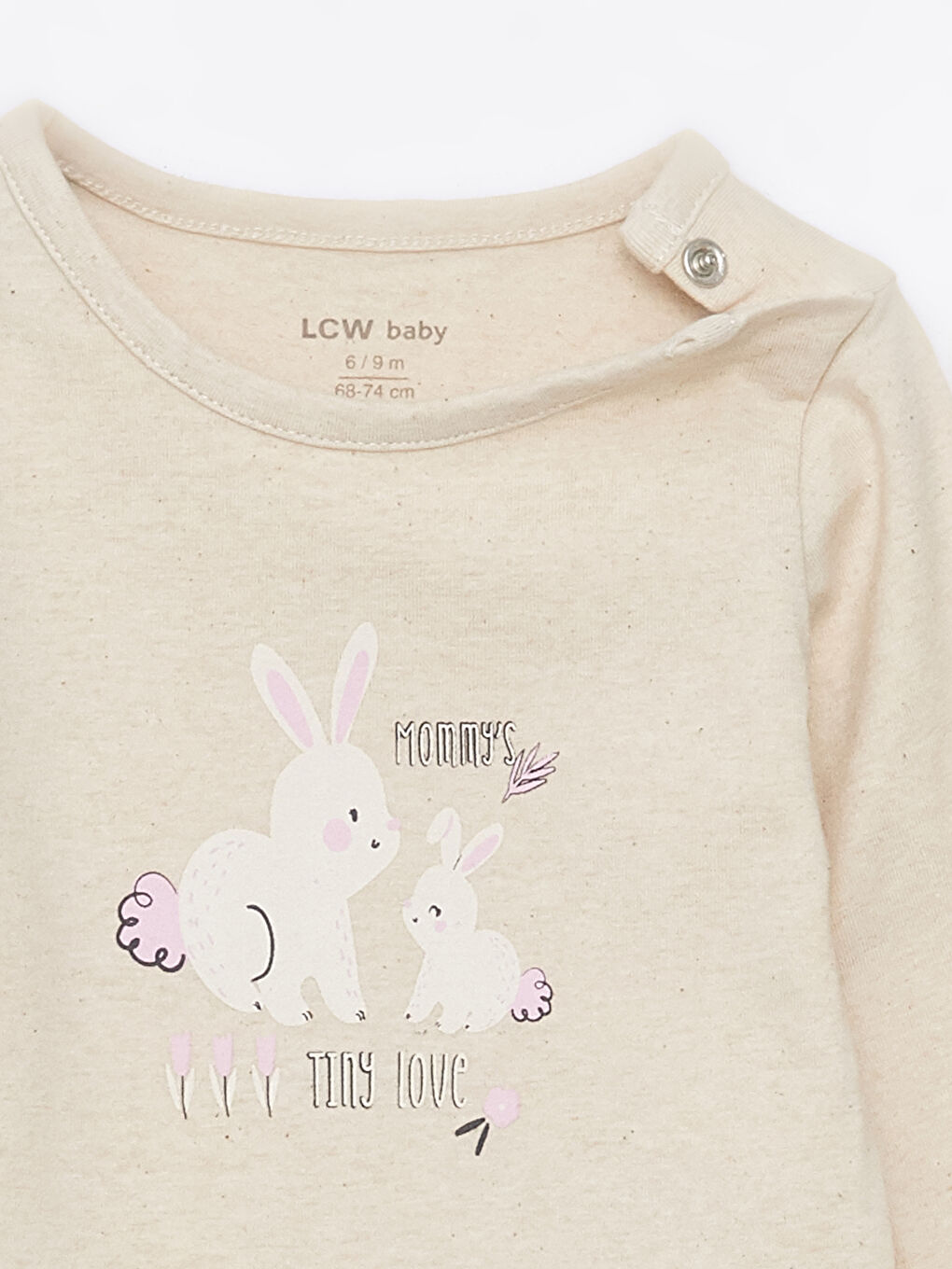 Комплект Боди с Кнопками и Леггинсы для Девочек с Длинным Рукавом и Принтом, 2 шт., Круглый Вырез-2