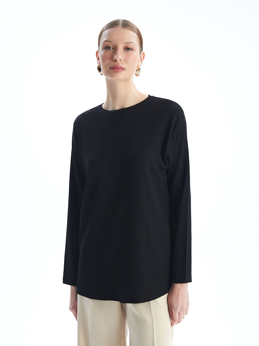 LCWAIKIKI Basic Crew Neck Plain Long Sleeve Women's T-Shirt -S4IM81Z8-CVL