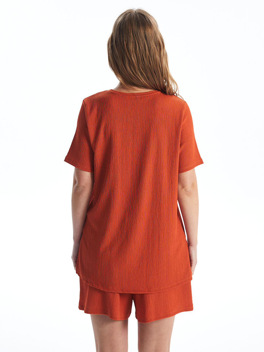 Crew Neck Plain Short Sleeve Women's T-Shirt-5