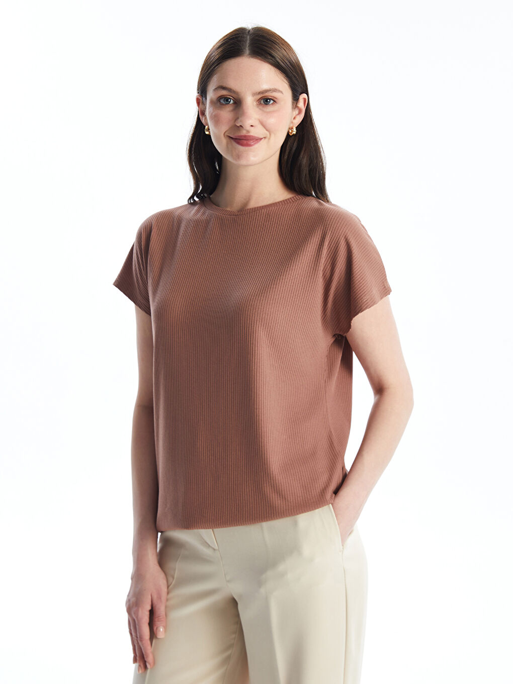 Crew Neck Regular Short Sleeve Women's T-shirt -S4IN00Z8-R1X