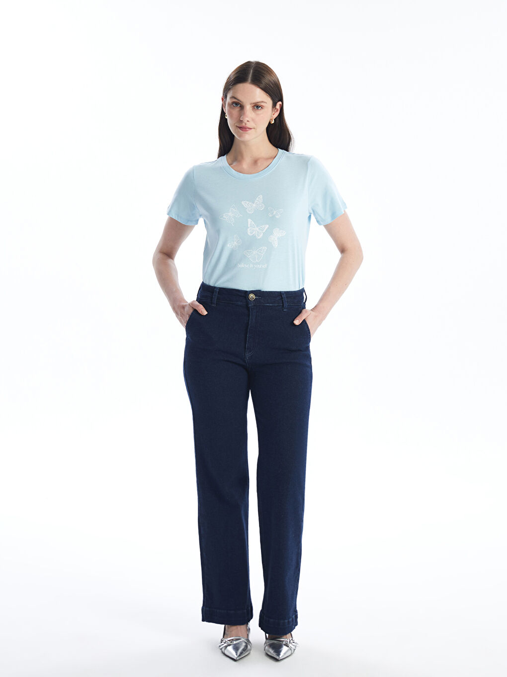 Crew Neck Printed Short Sleeve Women's T-Shirt -S4IN06Z8-GA8