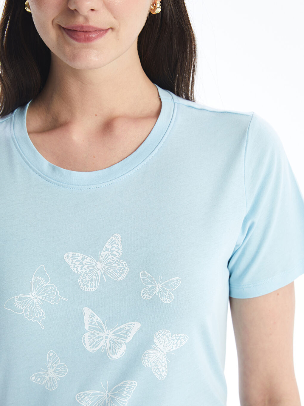 Crew Neck Printed Short Sleeve Women's T-Shirt -S4IN06Z8-GA8