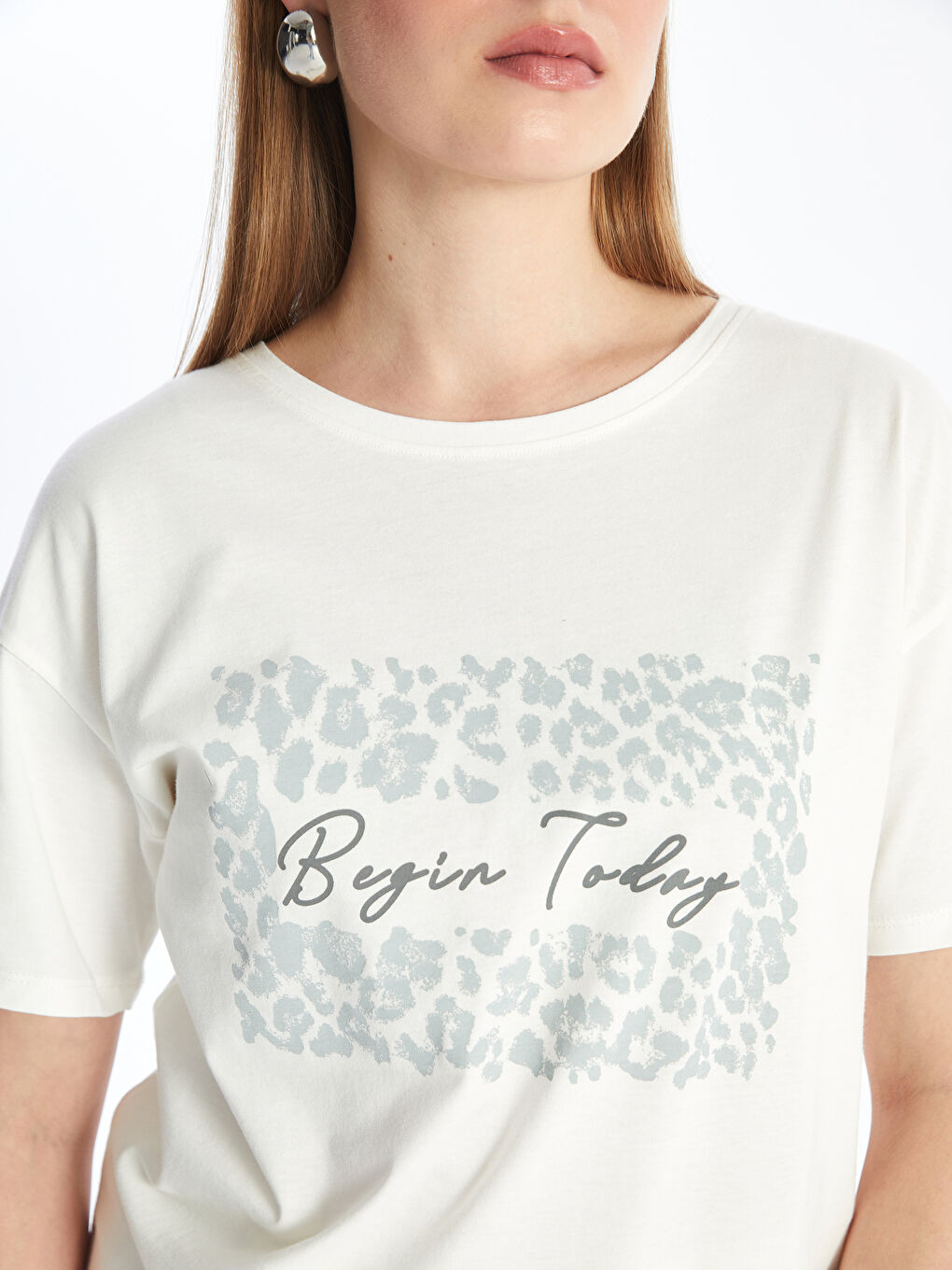 Crew Neck Printed Short Sleeve Women's T-Shirt -S4IN36Z8-R9J