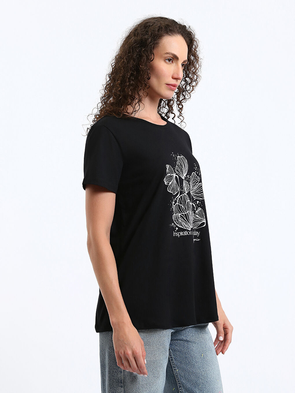 Κοντομάνικο T-Shirt Γυναικείο με Στρογγυλή Λαιμόκοψη και Εκτύπωση-6