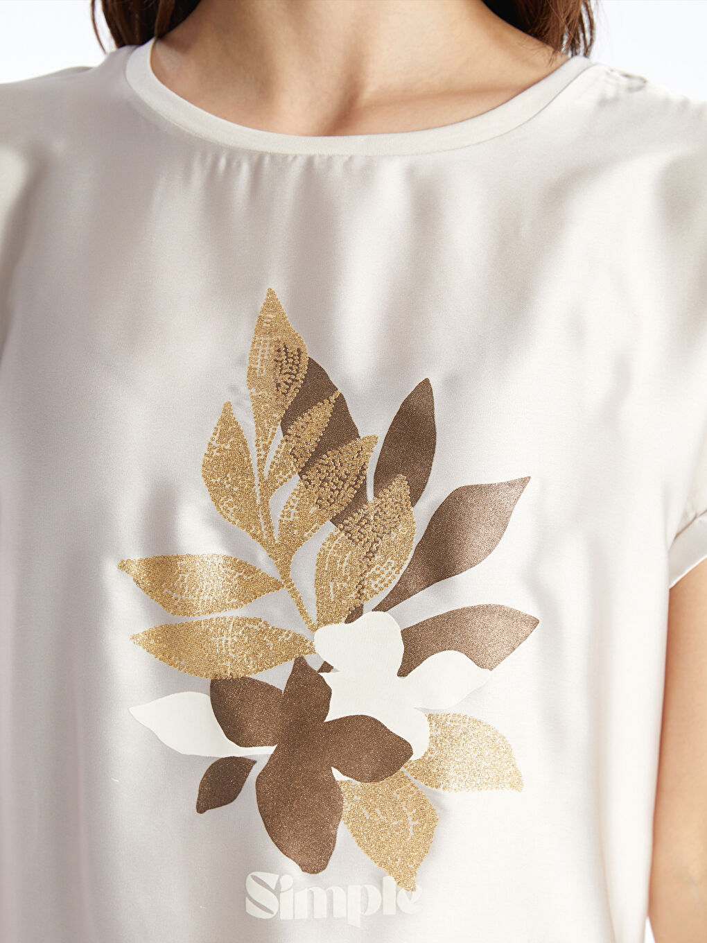 Crew Neck Printed Short Sleeve Women's T-Shirt -S4IN89Z8-QW4