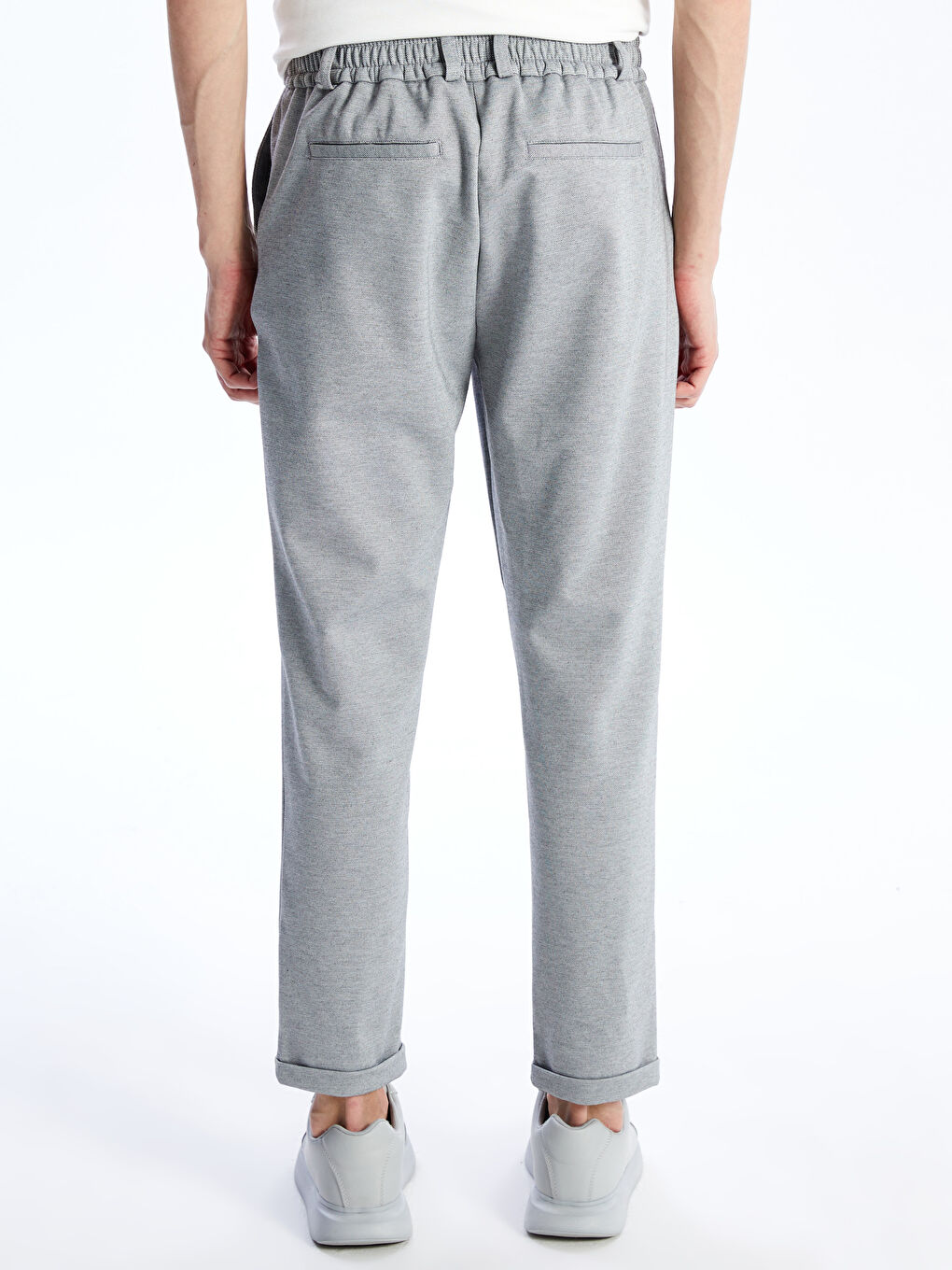 Gri Dar Kalıp Erkek Chino Pantolon-4