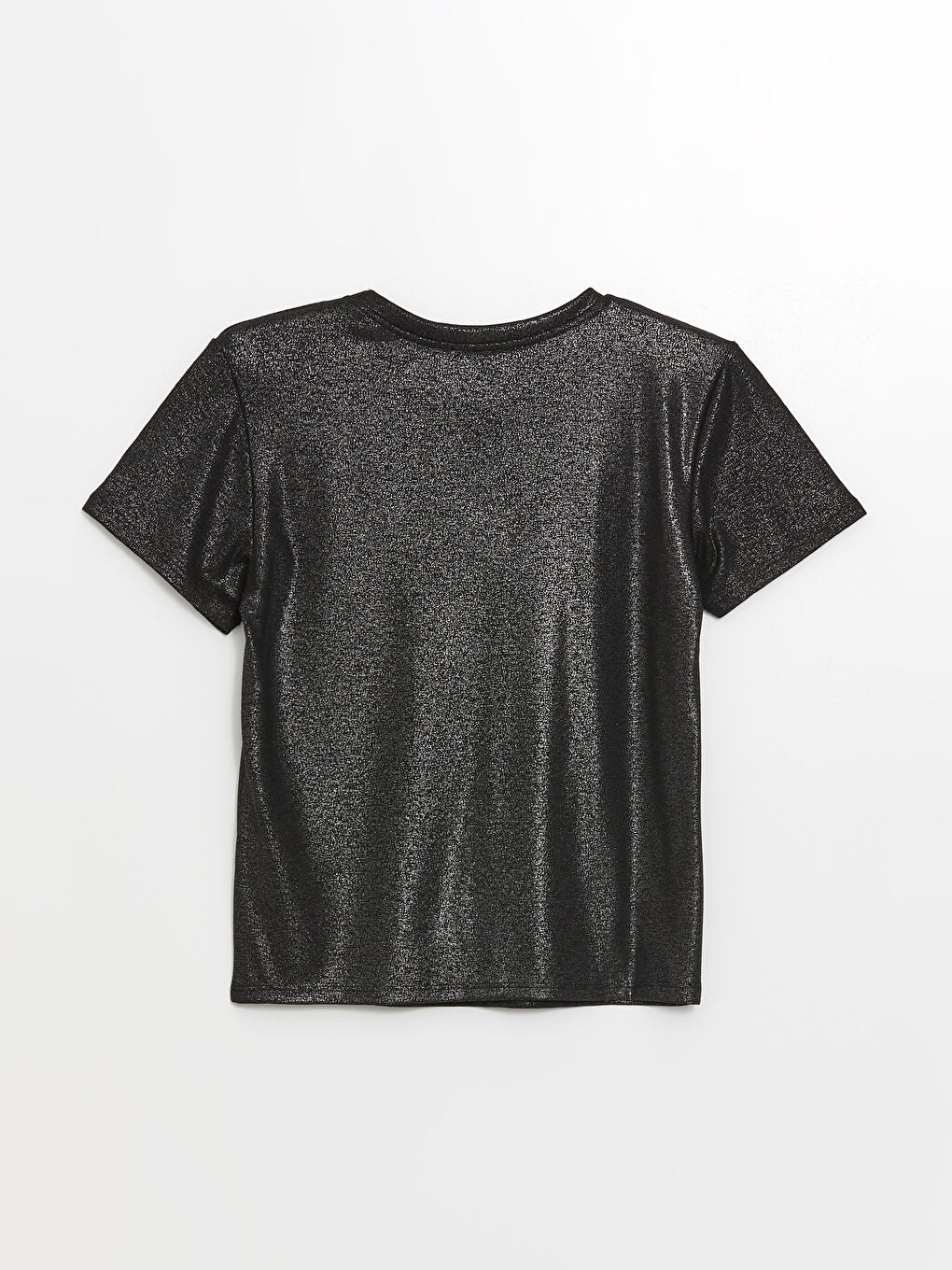 Crew Neck Plain Short Sleeve Women's Metallic T-Shirt -S4IO10Z8-CVL