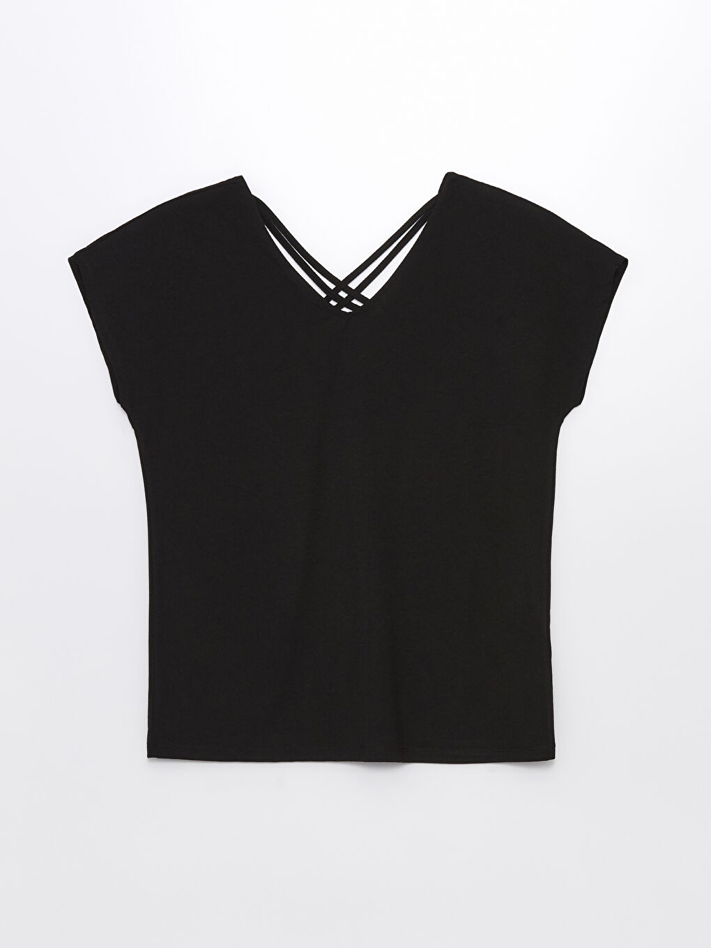LC Waikiki V-Neck Plain Short Sleeve Women's T-Shirt -S4IO11Z8-CVL