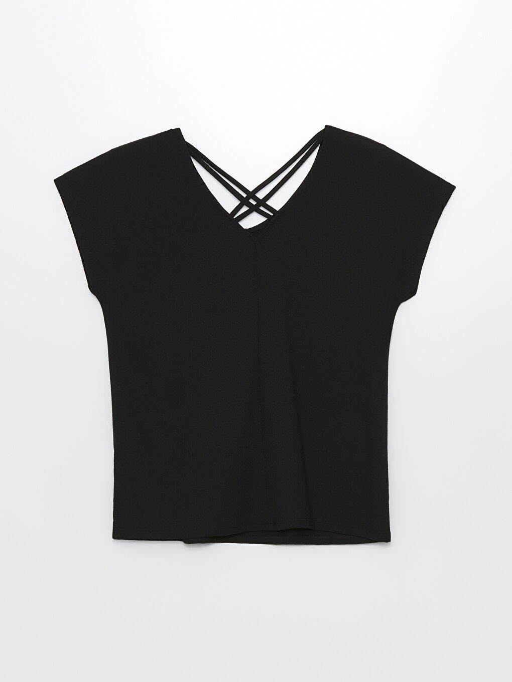 LC Waikiki V-Neck Plain Short Sleeve Women's T-Shirt -S4IO11Z8-CVL