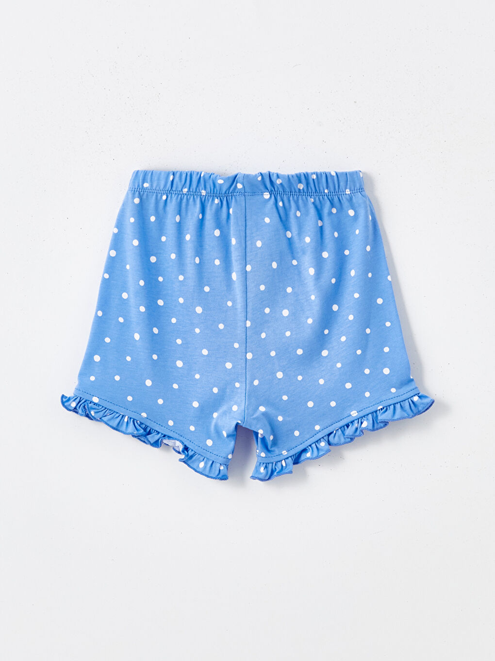 Mavi Beli Lastikli Puantiyeli Kız Bebek Pijama Alt-1