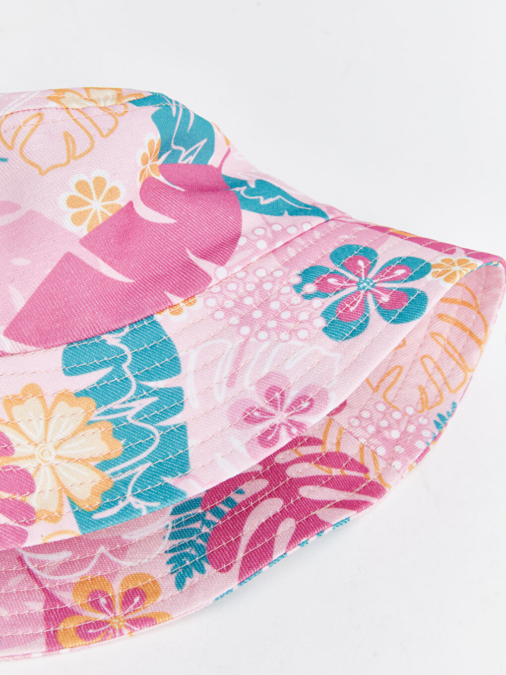 Fuşya Desenli Kız Çocuk Bucket Şapka-2