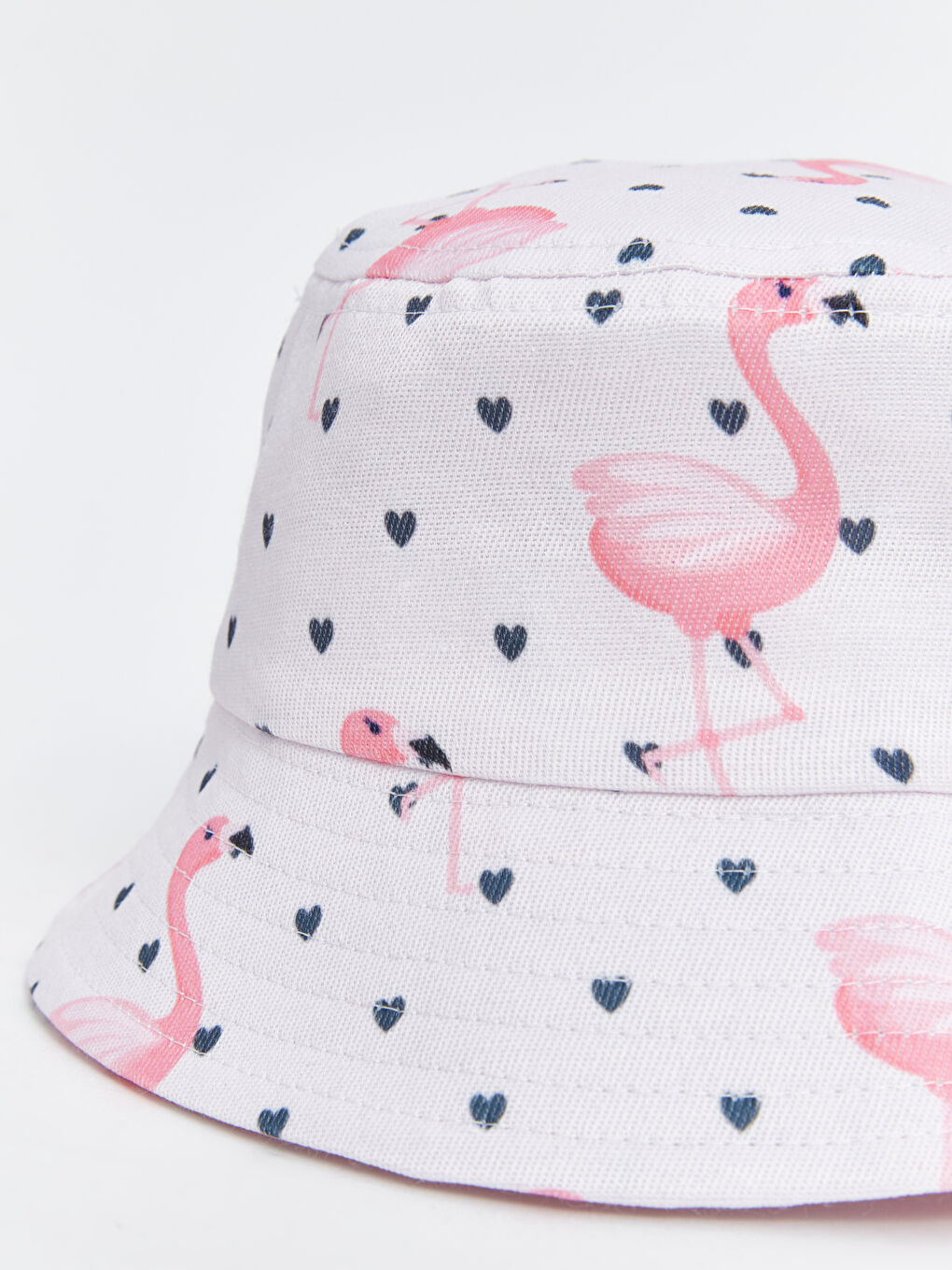 Karışık Flamingo Baskılı Kız Çocuk Bucket Şapka-1