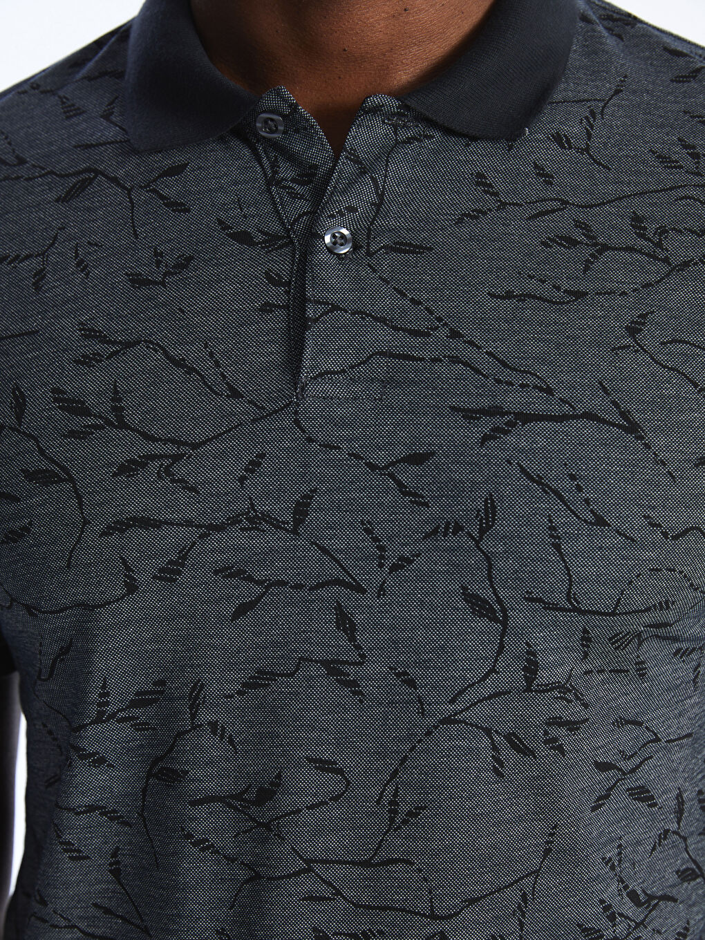 Футболка для чоловіків з коміром-стійкою, коротким рукавом, візерункова, піке-3