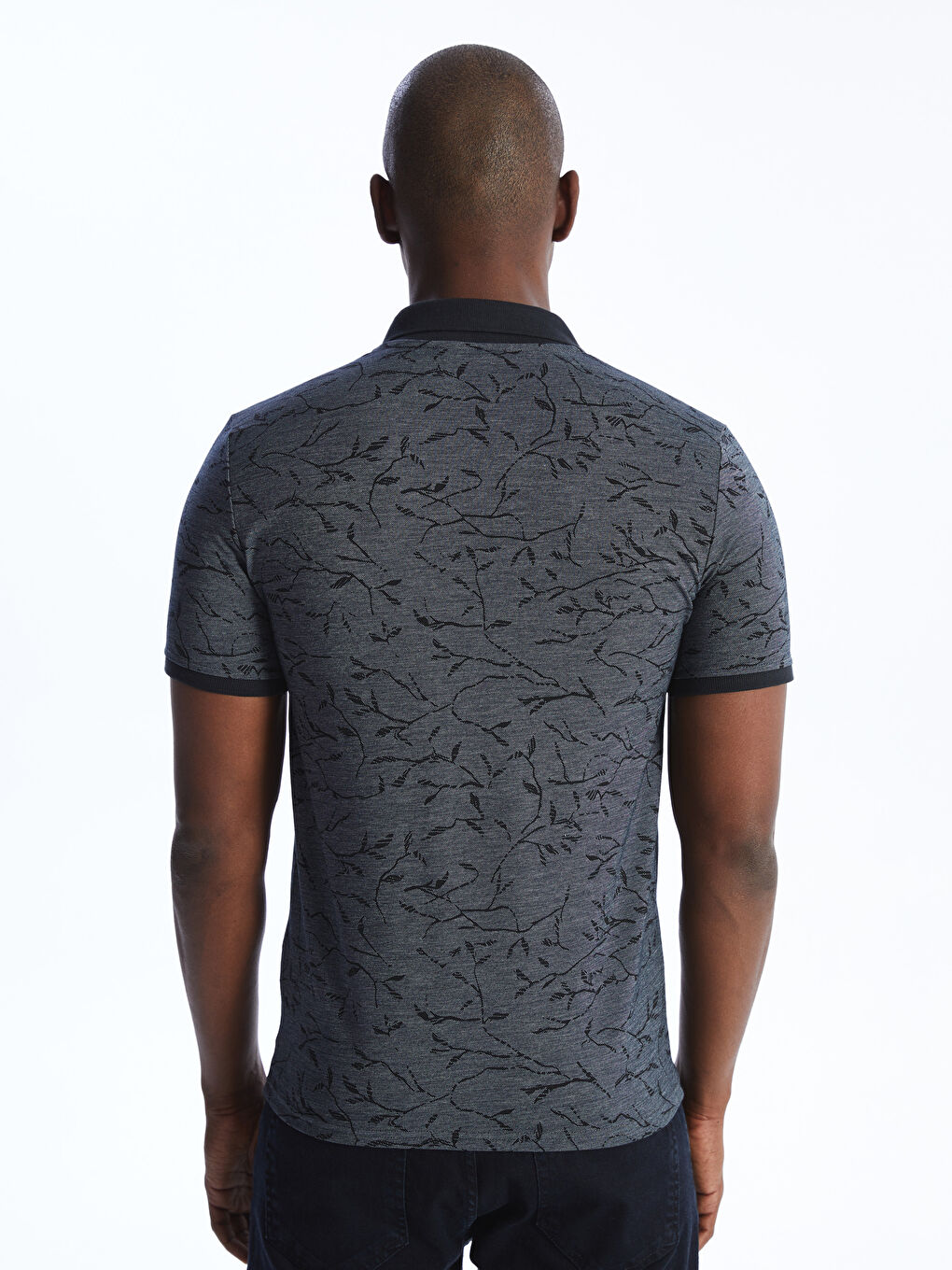 Футболка для чоловіків з коміром-стійкою, коротким рукавом, візерункова, піке-4