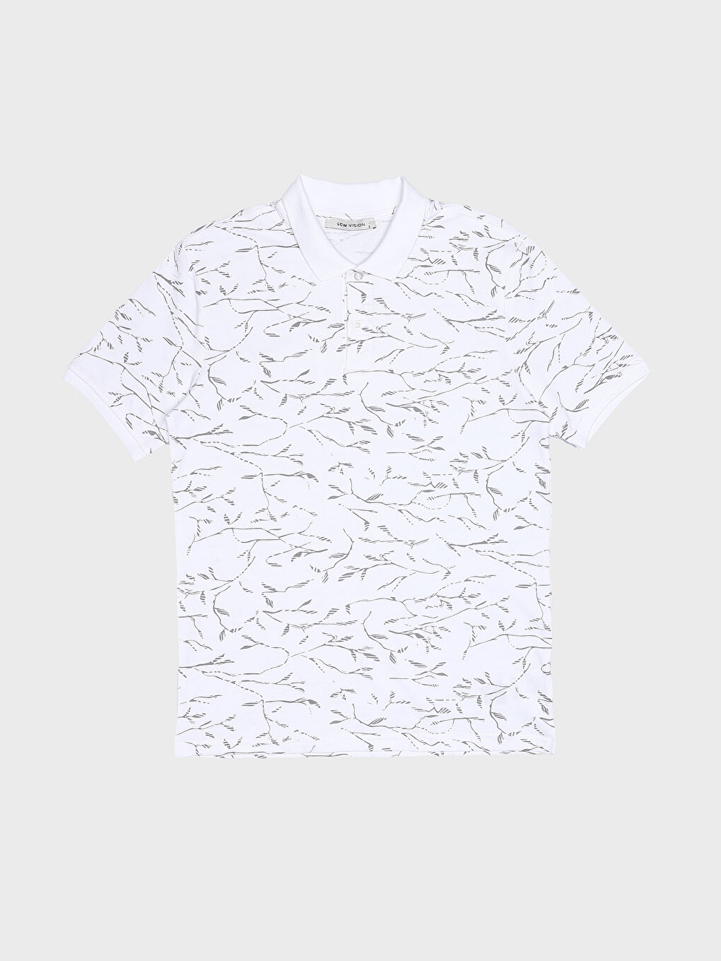 تي شيرت بياقة بولو كم قصير منقوش بيكيه للرجال