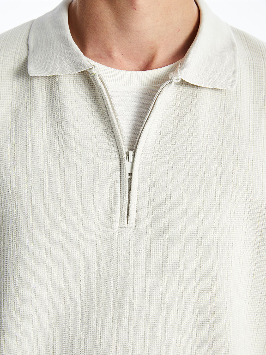 Polo Neck Long Sleeve Men's Sweatshirt -S4IP04Z8-J0B