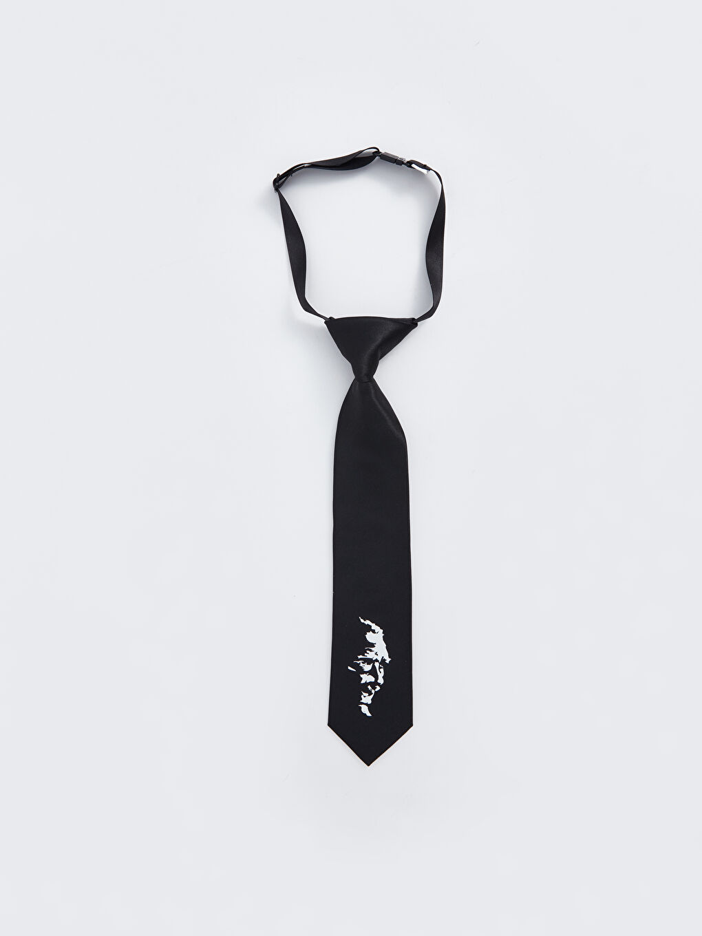 Siyah Atatürk Baskılı Erkek Çocuk Kravat