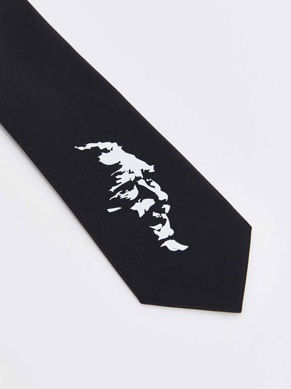 Siyah Atatürk Baskılı Erkek Çocuk Kravat-1