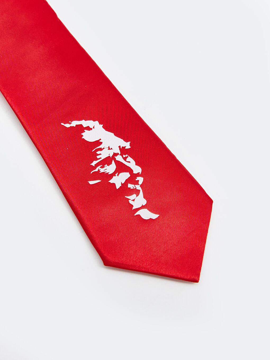 Kırmızı Atatürk Baskılı Erkek Çocuk Kravat-1