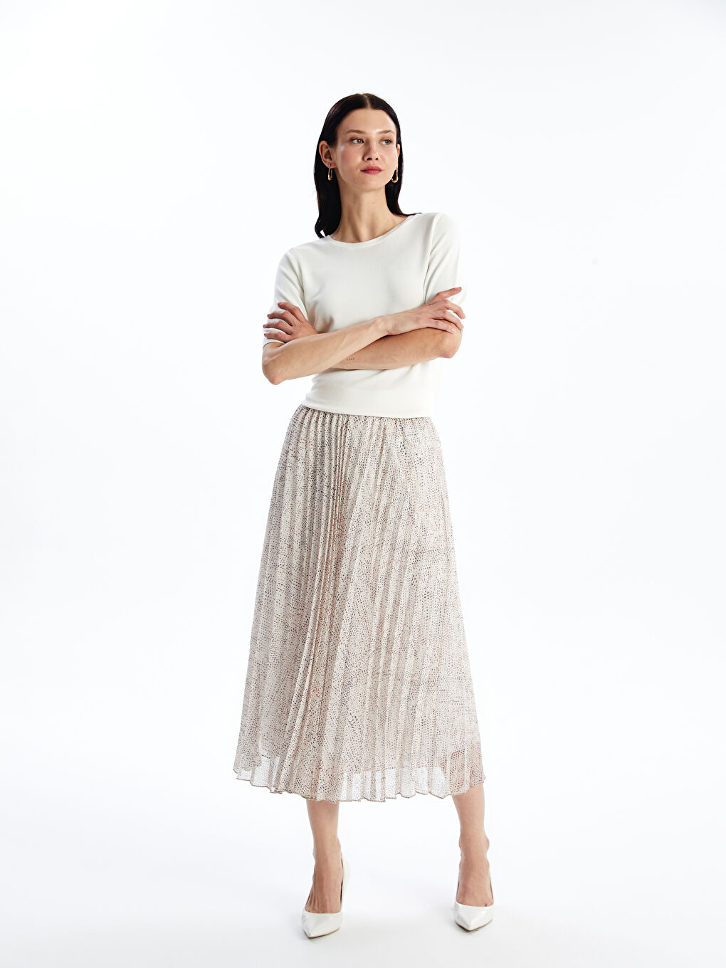 Elastic Waist Comfortable Pattern Patterned Skirt For Women -S4IP25Z8-SWD