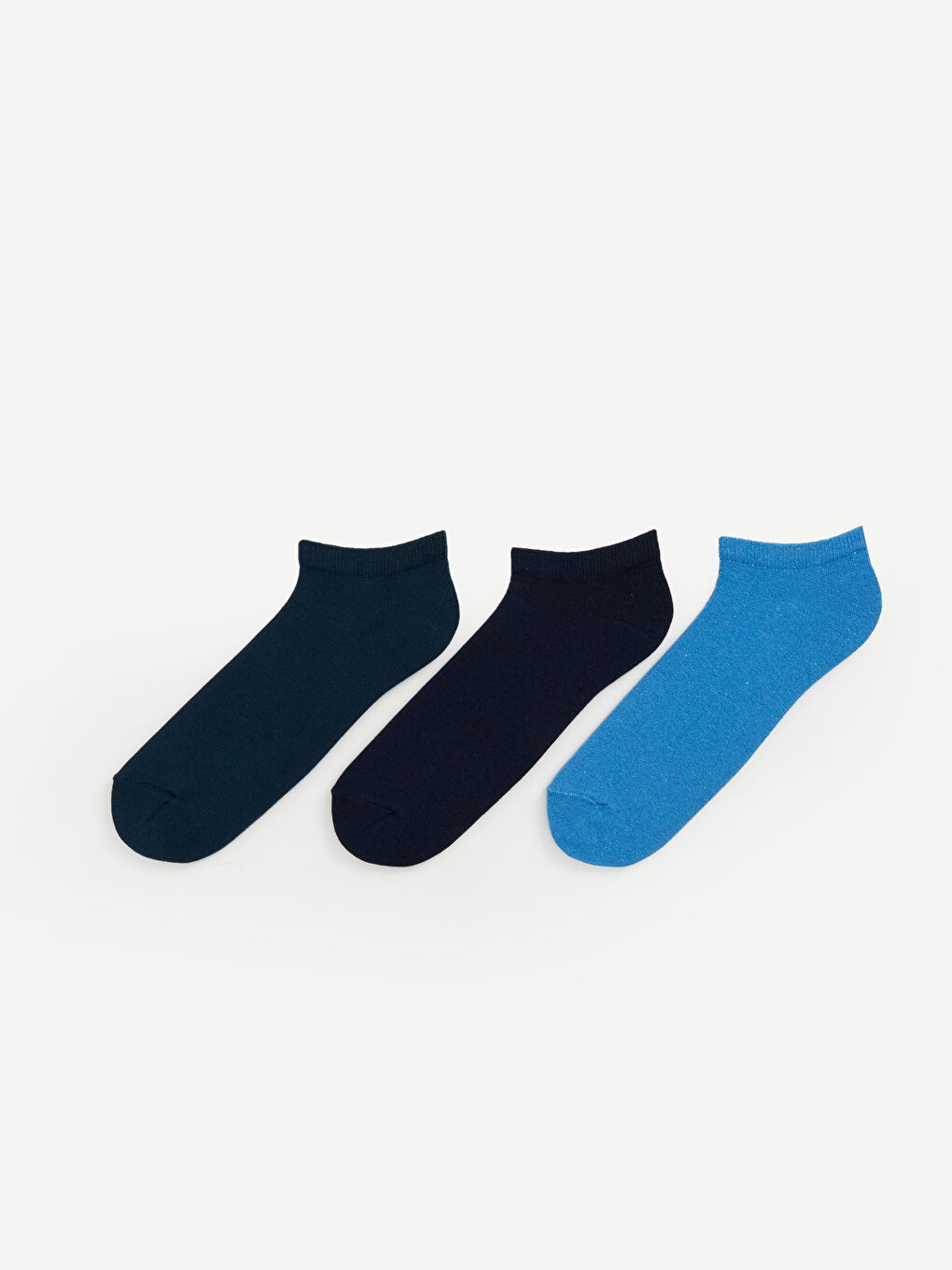 Petrol Düz Erkek Patik Çorap 3'lü