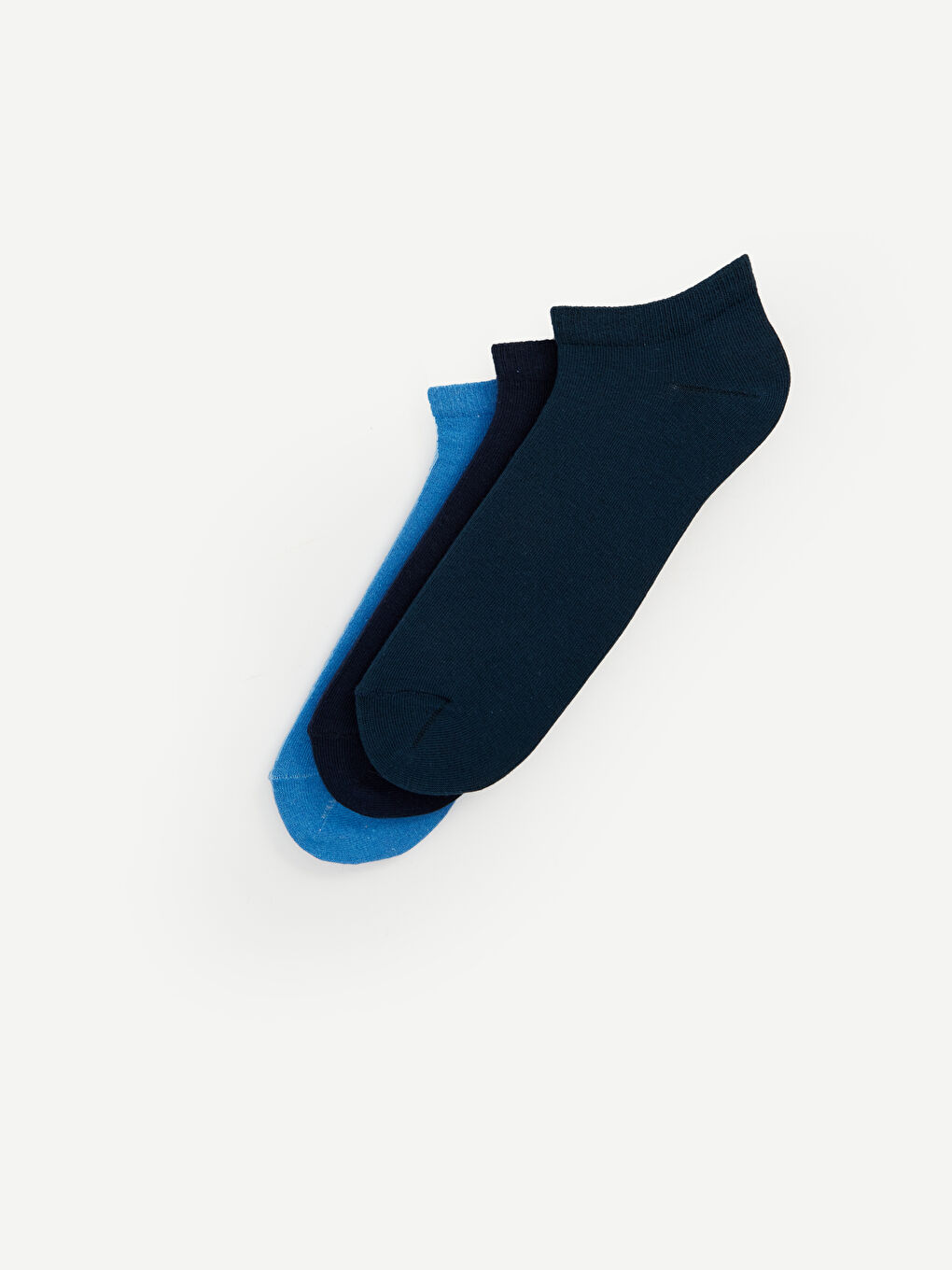 Petrol Düz Erkek Patik Çorap 3'lü-1