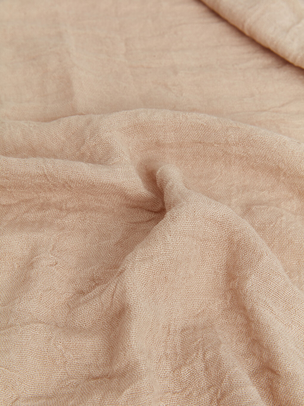 Bej Düz Bürümcüklü Kadın Şal-2