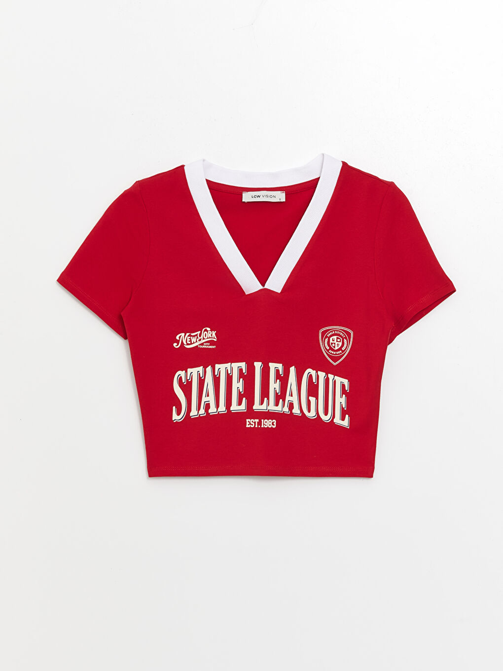 کرۆپ تۆپی چاپکراوی یاخەی V قۆڵ کورت بۆ ژنان-5