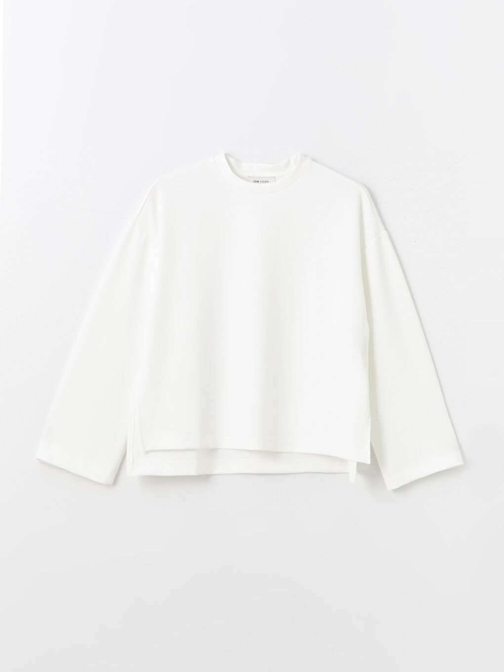 Ekru Bisiklet Yaka Oversize Kadın Sweatshirt-5