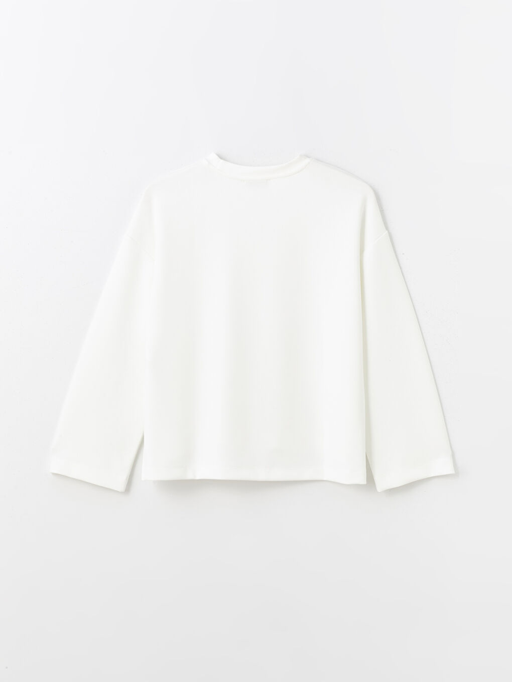 Ekru Bisiklet Yaka Oversize Kadın Sweatshirt-6