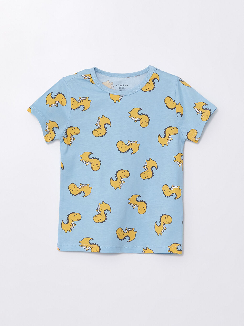 Mavi Bisiklet Yaka Kısa Kollu Baskılı Erkek Bebek Tişört