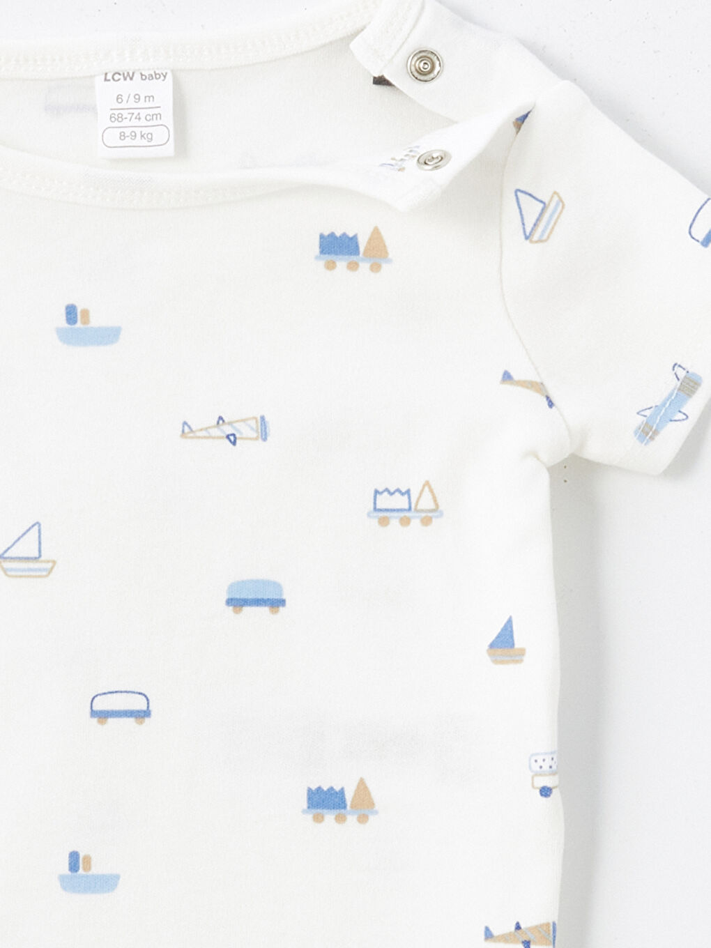 Crew Neck Printed Baby Boy Bodysuit with snap fastener 3 pcs -S4IQ48Z1-LRA