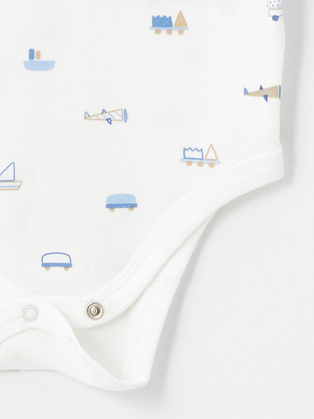 Crew Neck Printed Baby Boy Bodysuit with snap fastener 3 pcs -S4IQ48Z1-LRA