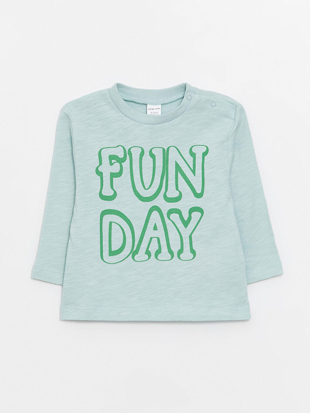 Mavi Bisiklet Yaka Baskılı Uzun Kollu Erkek Bebek Tişört-3