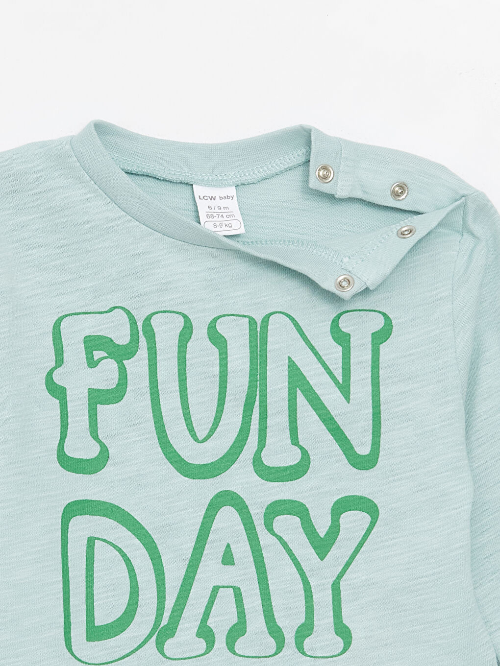 Mavi Bisiklet Yaka Baskılı Uzun Kollu Erkek Bebek Tişört-5