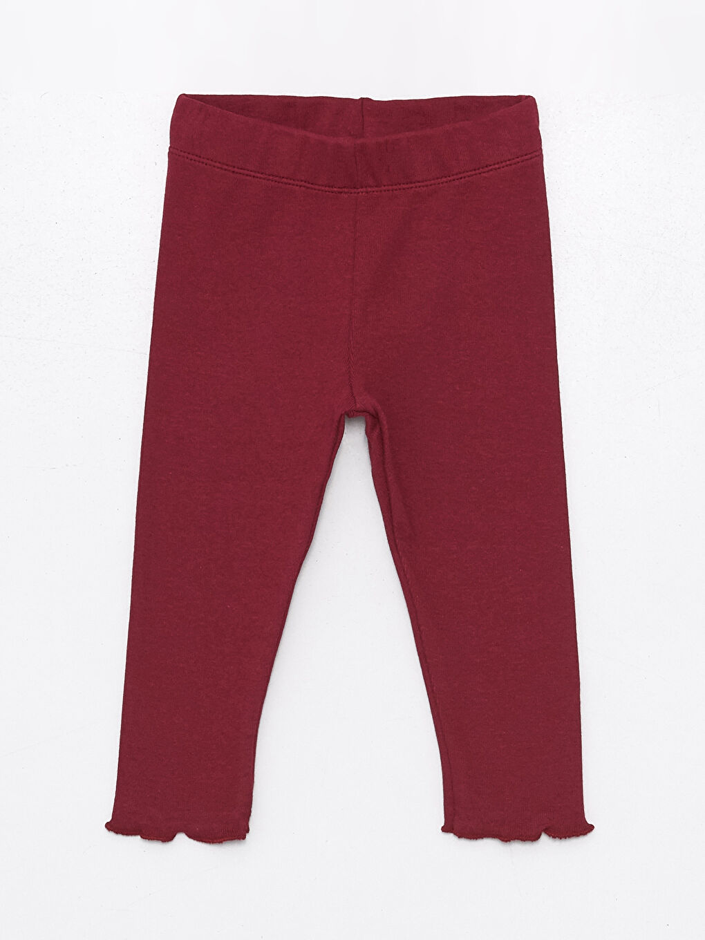 Bordo Bisiklet Yaka Uzun Kollu Baskılı Kız Bebek Bluz ve Tayt 2'li Takım-3