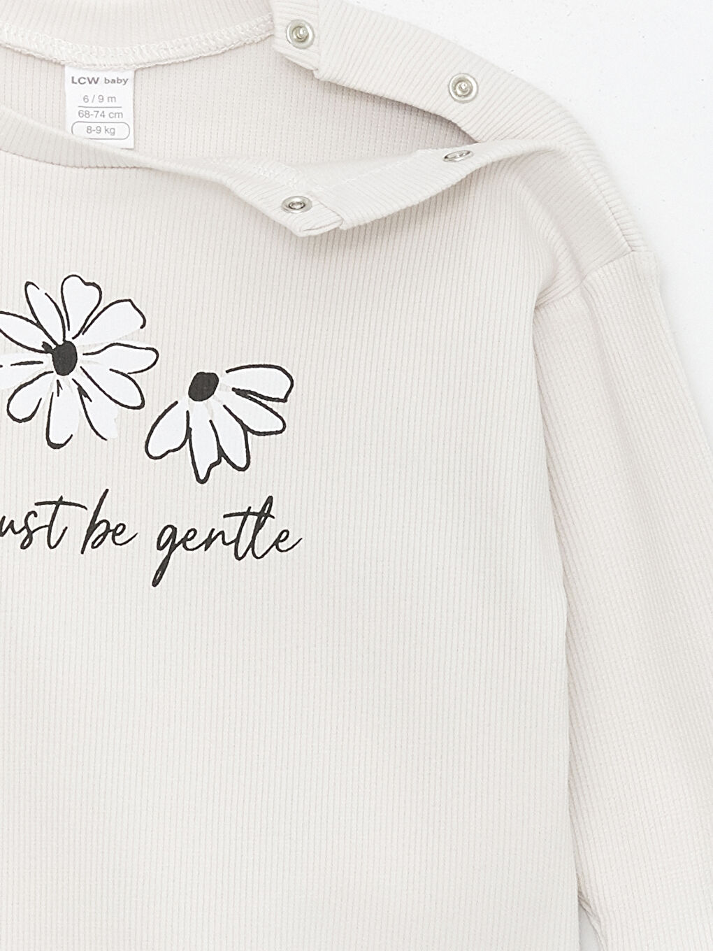 Bej Bisiklet Yaka Uzun Kollu Kız Bebek Sweatshirt ve Tayt 2'li Takım-5