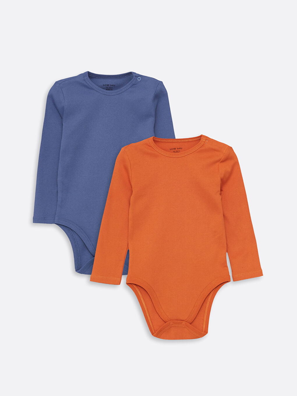 Mavi Bisiklet Yaka Uzun Kollu Erkek Bebek Çıtçıtlı Bodysuit 2'li