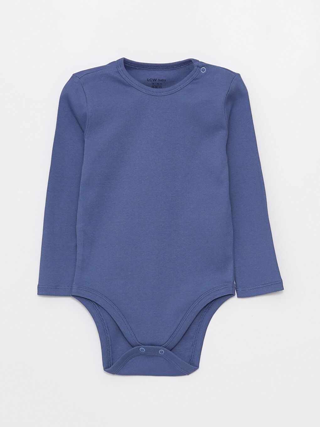 Mavi Bisiklet Yaka Uzun Kollu Erkek Bebek Çıtçıtlı Bodysuit 2'li-5