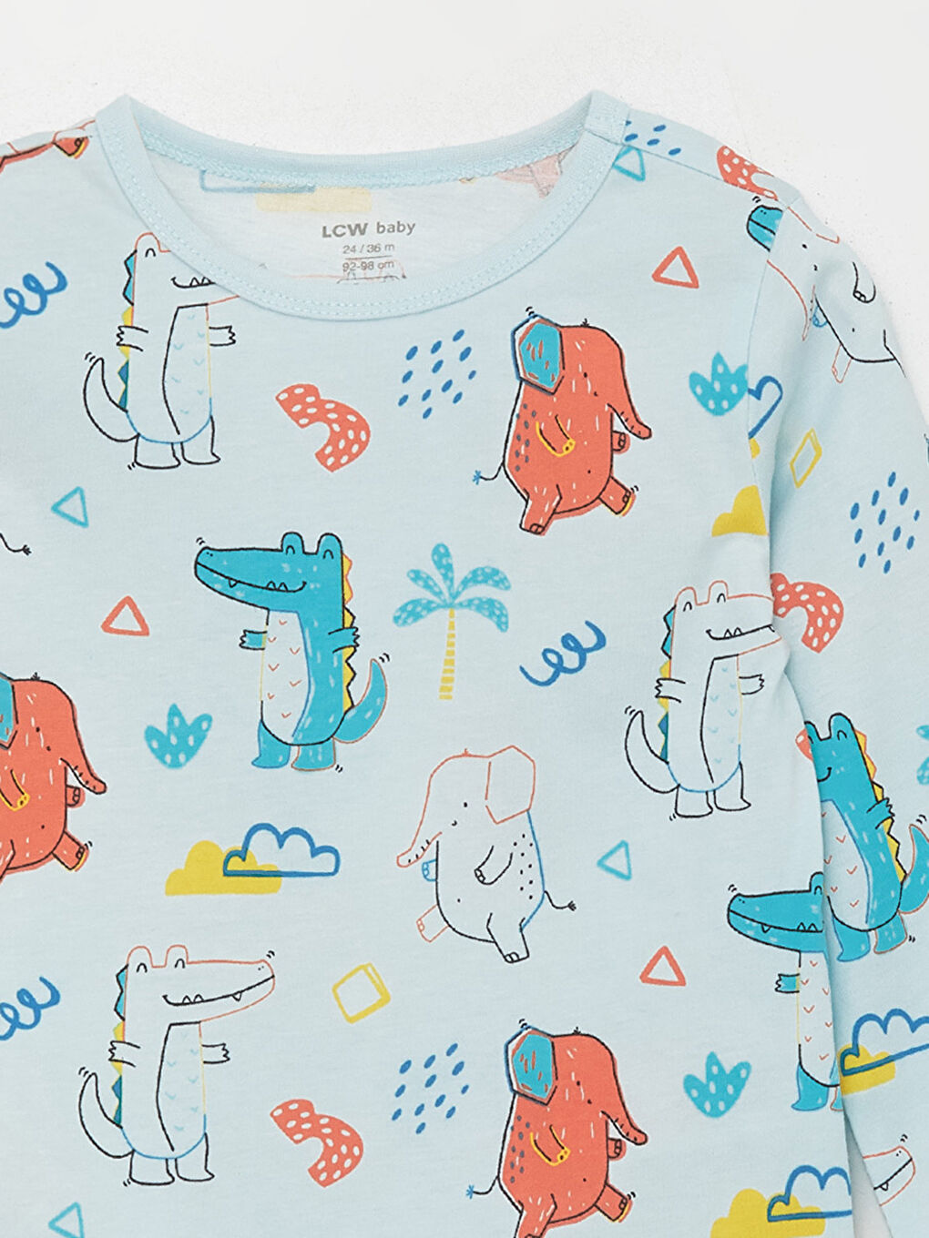 Mavi Bisiklet Yaka Uzun Kollu Baskılı Erkek Bebek Pijama Takımı-6