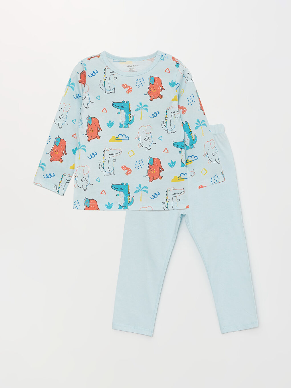 Mavi Bisiklet Yaka Uzun Kollu Baskılı Erkek Bebek Pijama Takımı-3