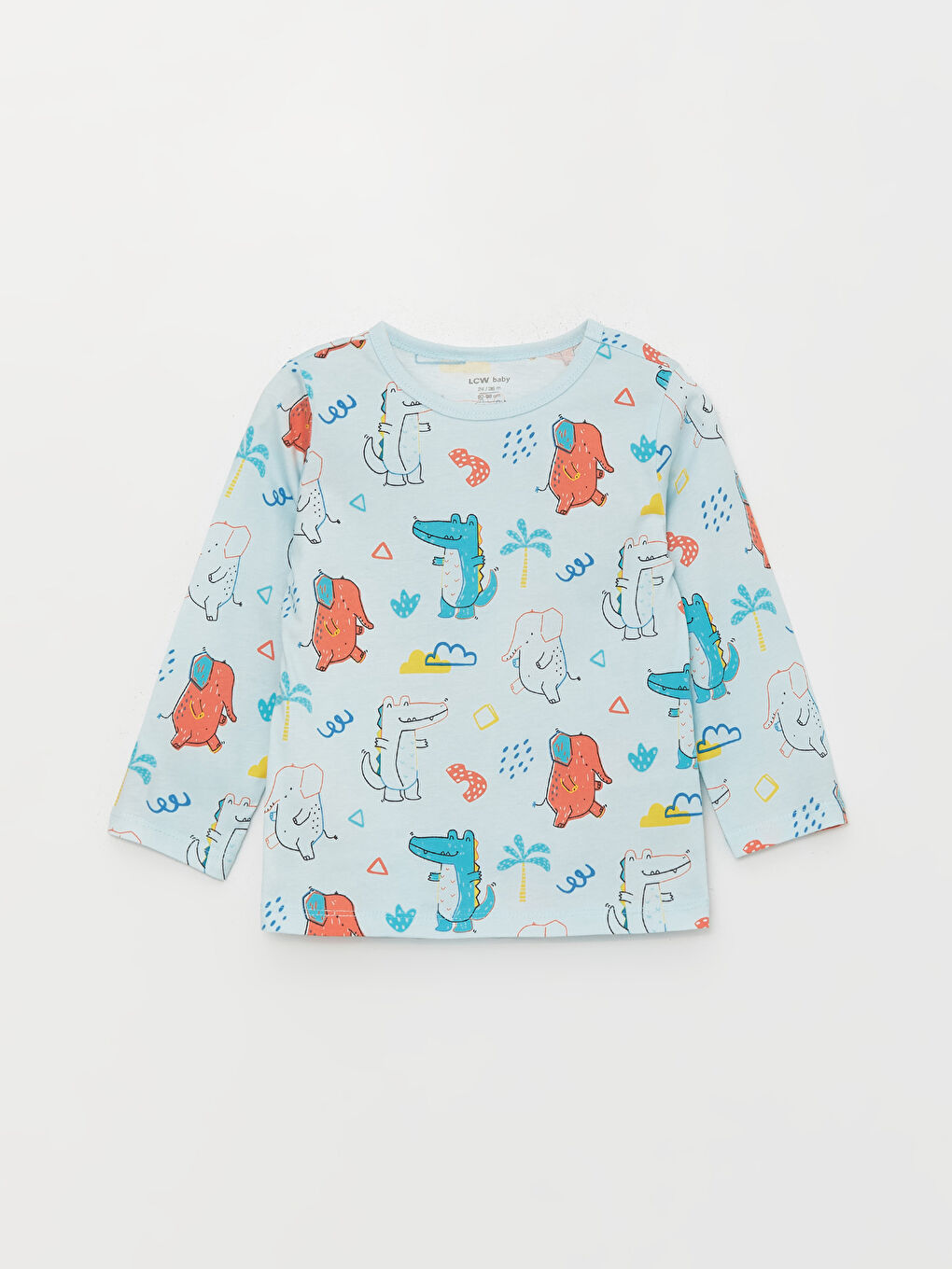 Mavi Bisiklet Yaka Uzun Kollu Baskılı Erkek Bebek Pijama Takımı-4