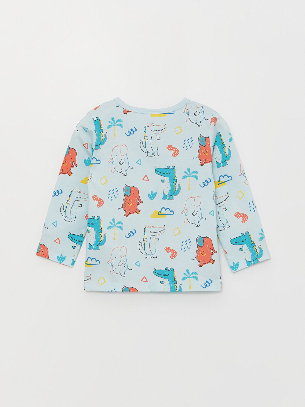 Mavi Bisiklet Yaka Uzun Kollu Baskılı Erkek Bebek Pijama Takımı-5